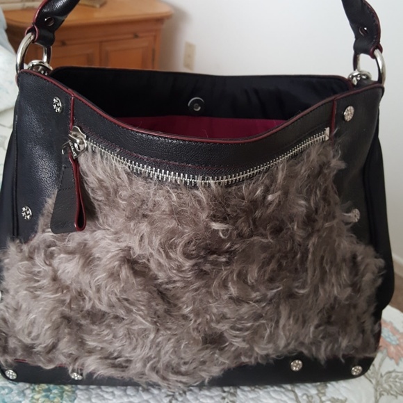MZ Wallace Handbags - MZ Wallace Kit Hobo Leather with Faux Fur